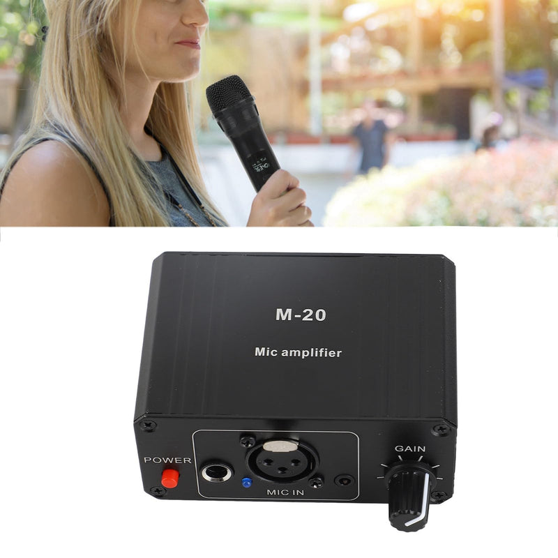 Microphone Preamp, High Gain 48V Power XLR Output Mic Preamplifier for Dynamic and Condenser Microphones Booster