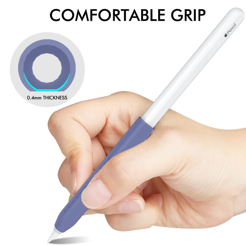 NIUTRENDZ 3 Pack Silicone Grip for Apple Pencil 2nd Generation & Apple Pencil (USB-C) Grip Ergonomic Design Protective Case Cover Sleeve (Beige + Khaki + Brown) Beige + Khaki + Brown