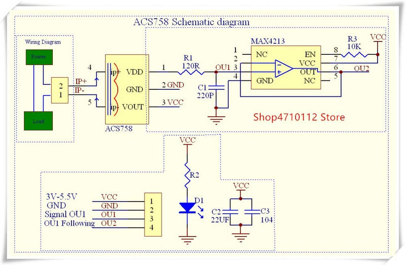 [AUSTRALIA] - Hailege ACS758 ACS758LCB-050B-PFF-T 50A Linear Current Sensor ACS758LCB Current Module 120 kHz Bandwidth 3-5.5V 