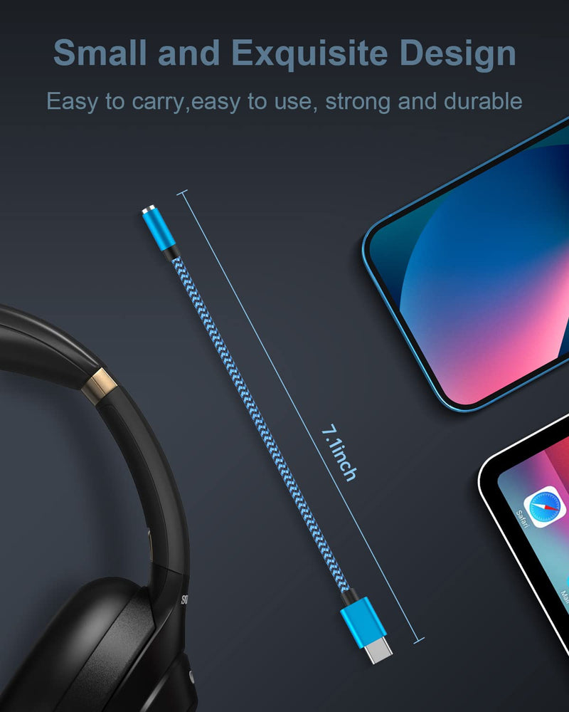 2-Pack Lightning to 3.5mm Aux Adapter, Headphone Adapter for Aux Cord [Apple MFI Certified] 3.5mm Jack Aux Audio Adapter Dongle for iPhone 14 13 12 11 Pro Max Plus Mini XR XS 8 iPad iPod 2*Blue, Purple
