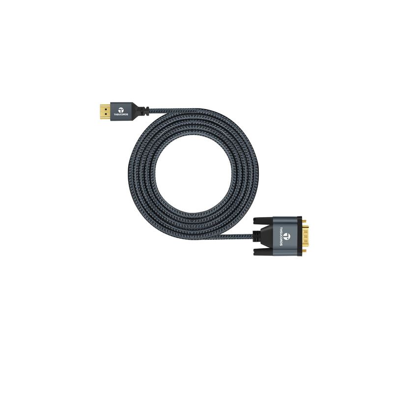 HDMI to VGA Cable 3.3FT, Gold Plated Braided HDMI to VGA Cable (Male to Male) Compatible for Computer, Desktop, Laptop, PC, Monitor, Projector 1-Pack