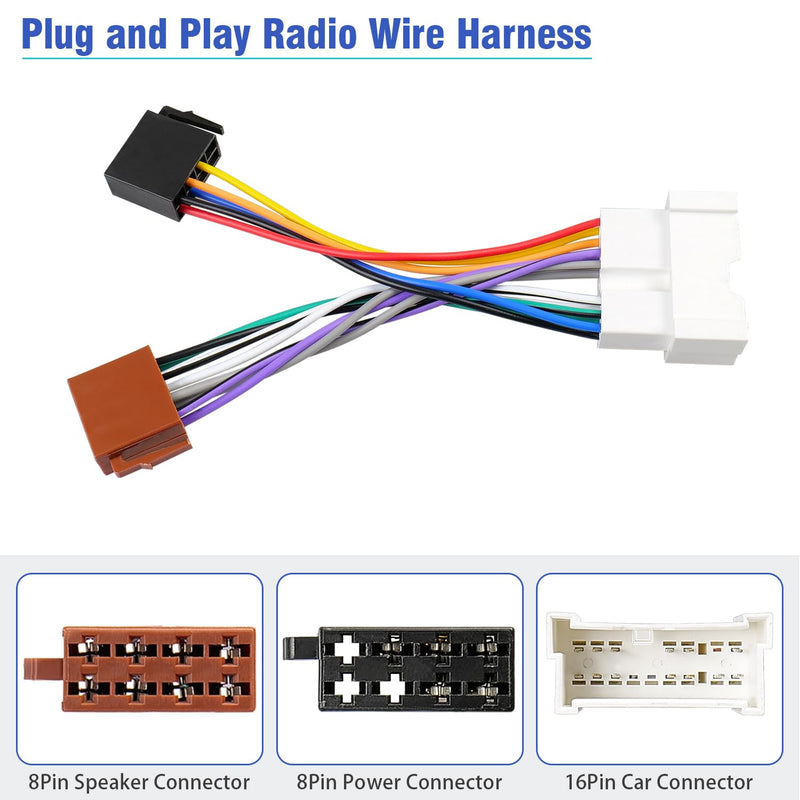 [AUSTRALIA] - Radio Wiring Harness for Hyundai Stereo Connector, 16Pin Car Radio Wire Harness Adapter Compatible with Elantra Sonata Accent Tucson Kia Rio Sedona Spectra 