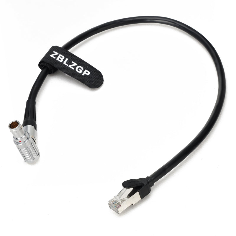 Cat5e Ethernet Data Cable Right Angle 1B 10 Pin to RJ45 for Teradek COLR and ARRI Alexa Mini | Alexa Classic XT SXT Cameras Right Angle 10 pin