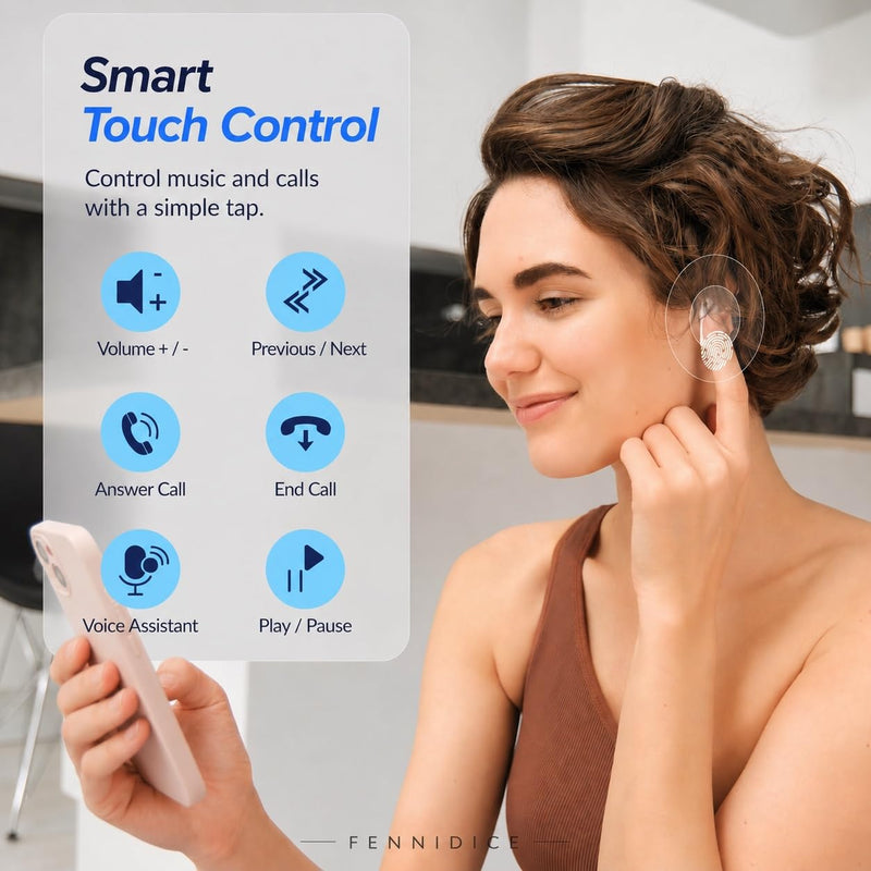 Wireless Earbuds Pro 3 with Hybrid ANC, Bluetooth 5.3 and 24H Playtime | Immersive Stereo Sound,ENC Clear Calls,IPX5 Water Resistant,Touch Control,Ear buds for Workouts,Compatible for iPhone/Android