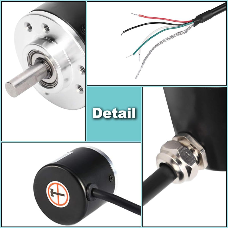 JYUDAUFU Incremental Rotary Encoder, DC 5-24V 600P/R AB 2 Phase Quadrature Optical Encoder, NPN Output with Program Test Accessories, for Radio, Button Module, Wheel Speed Sensor, Mouse Wheel