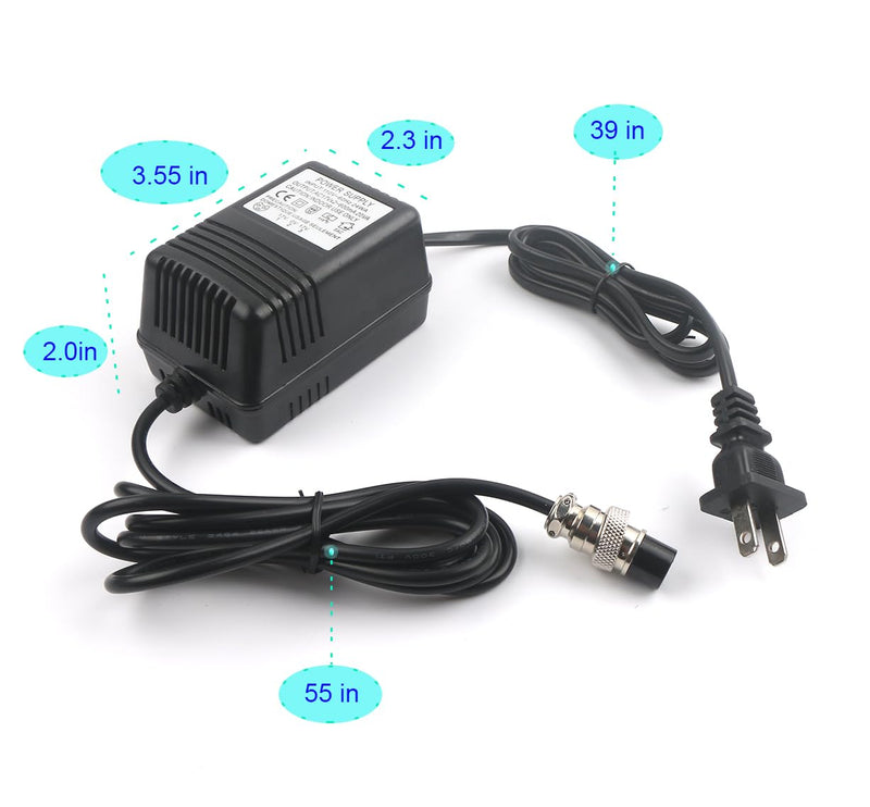 AC 17V 600mA Adapter 3-Pin Mixer Pedalboard Connector Mixing Console Mixer Power Supply for Yamaha F4/F7/6FX/MG82X ﻿