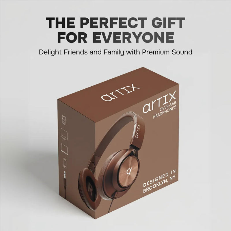 [AUSTRALIA] - ARTIX Over Ear Headphones Wired with Microphone and Volume Control, Foldable Noise Isolating Headset with Deep Bass for School, Laptop, Computer, Chromebook, Tablet, Travel (3.5mm Jack) Mocha Mousse 