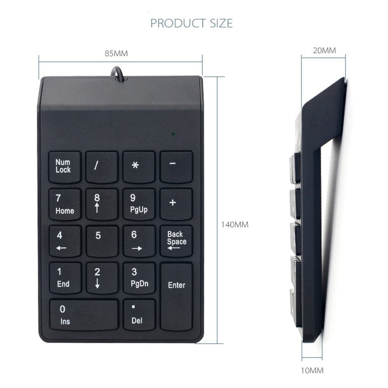 Numeric Keypad,USB Numeric Keypad,Kadaon USB 18 Key Number Numeric Keypad Keyboard for Laptop/Notebook PC Computer