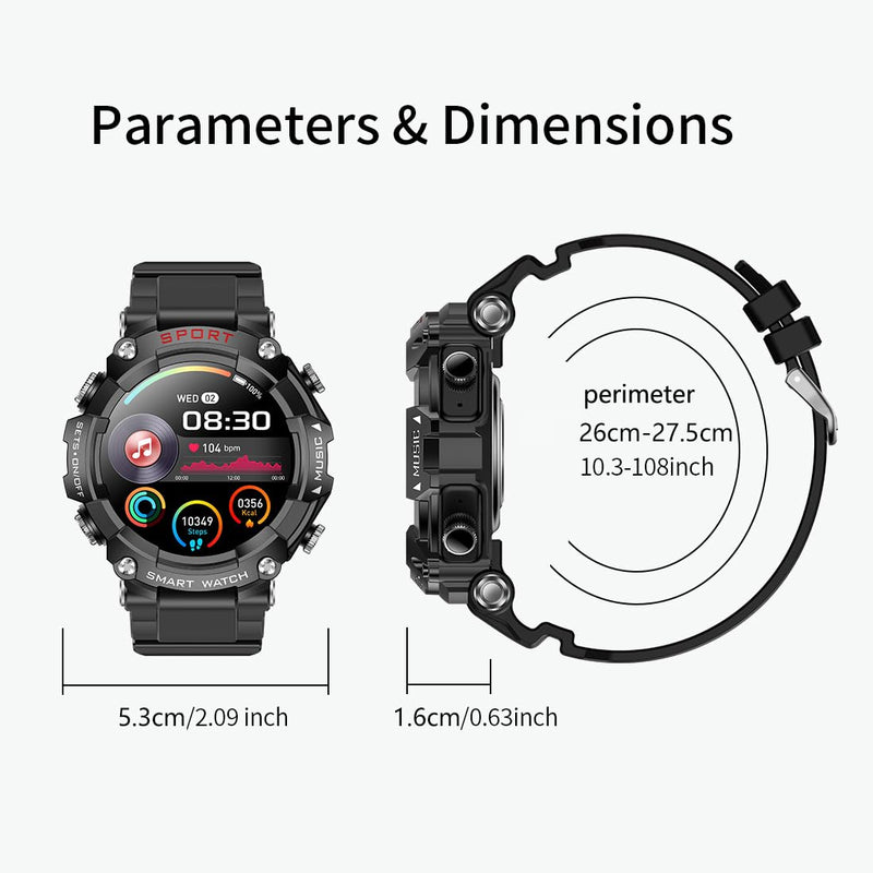 Smart Watch for Women Men, Smartwatch for iPhone & Android Bluetooth (Answer/Call) Built-in Earbuds, 1.52" HD Fitness Tracker with 100+ Sport Modes