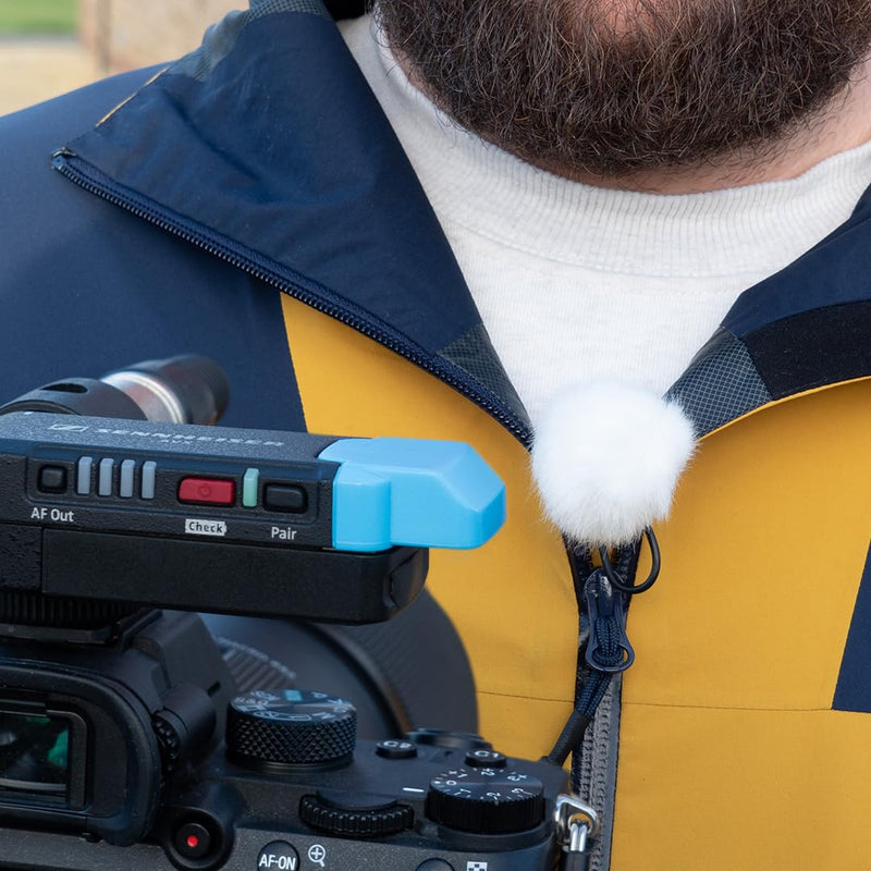 Bubblebee Outdoor Mic Kit for Sennheiser ME 2 Mic – Wind Noise Reduction Dead Cat Lavalier Microphone Wind Muff - Content Creators, Videographers, Audio Engineers & Filmmakers White