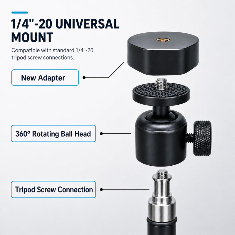 Portable Tripod for Starlink Mini, 360° Adjustable Metal Stand, Compatible with 2025 Model & New Old Pipe Mount Adapters, Sturdy Tripod Mount for RV, Camping & Travel – Quick Setup