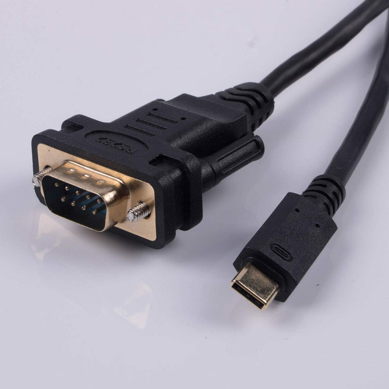 USB to DB9 RS232 Serial Adapter Converter Cable with FTDI Chip 6ft Support Win10/8/7/XP/Android/Mac/Linux/Vista (Type C to DB9) Type C to DB9
