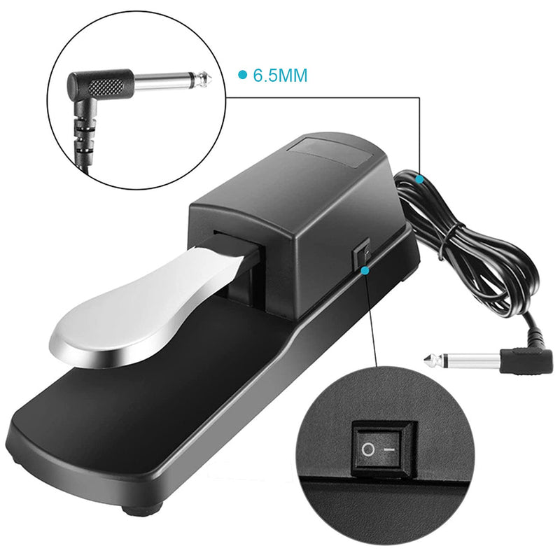 Sustain Pedal, Professional Damper Foot Pedal, Universal Piano Foot Pedal for Piano Midi Electronic Keyboards