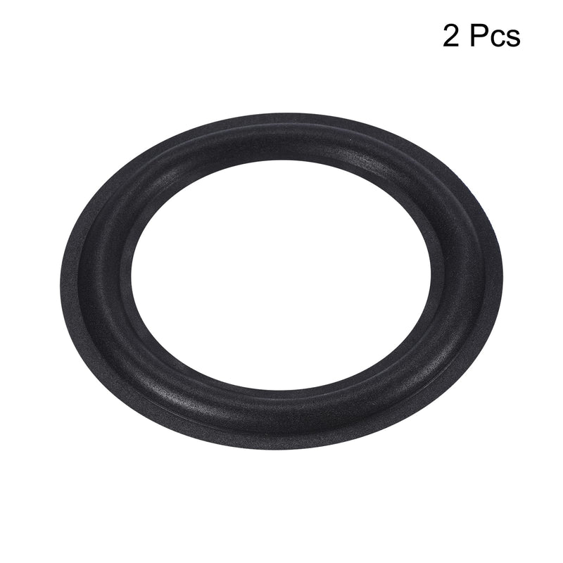 MECCANIXITY Rubber Speaker Foam Edge Surround Rings 6.5 Inch 105mm x 155mm Perforated Subwoofer Rings Replacement Parts for Speaker Repair or DIY Black 2 Pcs