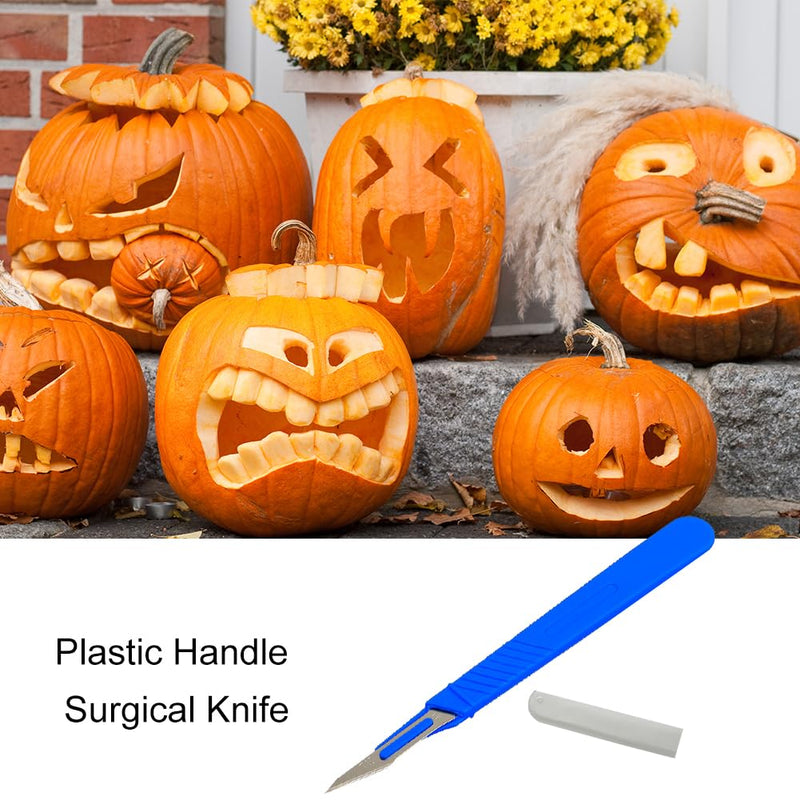 [AUSTRALIA] - Disposable Plastic Surgical Scalpel Knife, Disposable Scalpel Blade, Sterilised Disposable Scalpels, Disposable Scalpel Figure 11 with Protective Cap, Individually Sterile Packed (Blue, Pack of 10) Construction, 10 Pieces 