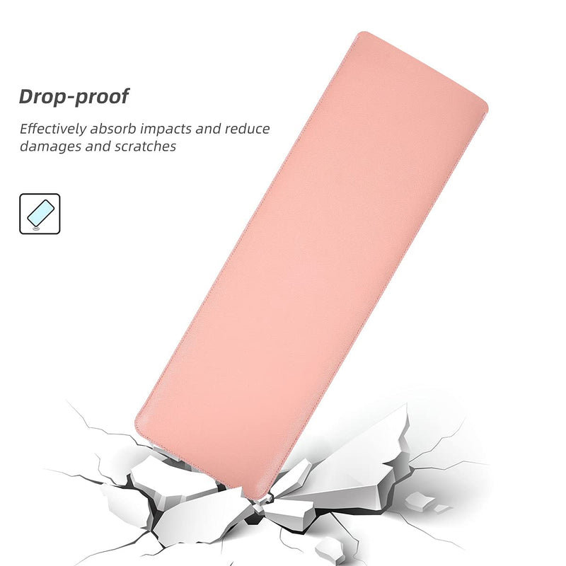 CaseBuy PU Leather Keyboard Sleeve Compatible with Apple 2022 Mac Studio Magic & iMac M1 Chip Magic Keyboard with Numeric Keypad A2520 & A1843 MQ052LL Keyboard Protective Bag Cover Pouch, Pink