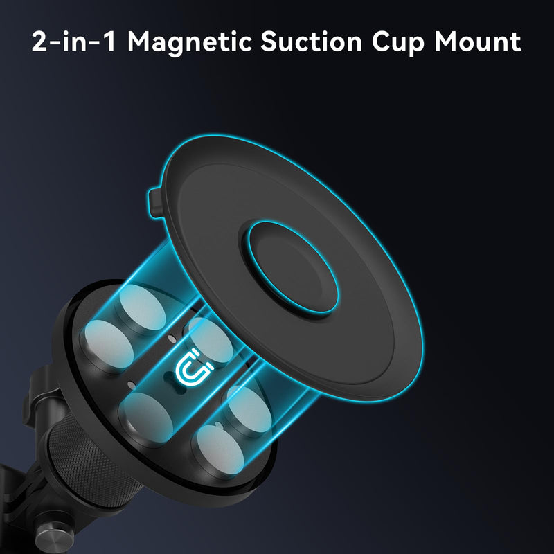 SMALLRIG Magnetic Mount for Gopro, Powerful Camera Car Mount Outside for Gopro, for Insta360 and Phone, 360?Rotation for Car and Gym Single magnetic mount w 360° base