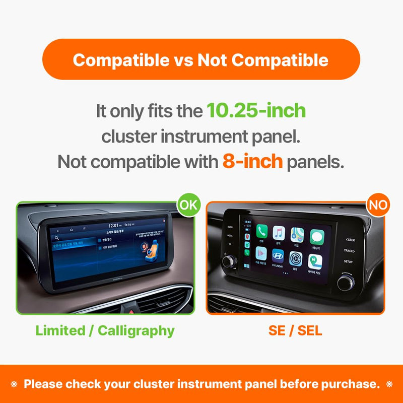 FICS Phone Holder for Hyundai Santa Fe 2021 2022 2023 Upper Trims with Wide Screen – Custom-Fit Mount for Seamless Display Integration, Interior Accessories for Navigation Use, Stable Driving View Santa Fe 2021 2022 2023 (Limited, Calligraphy)