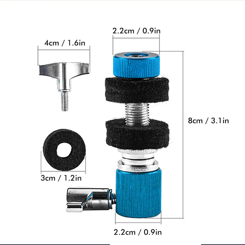 LiebeWH Hi‑Hat Clutch, Aluminum Alloy Jazz Drum Cymbal Rack Holder Instrument Playing Accessories with Self Locking Knob(blue) blue