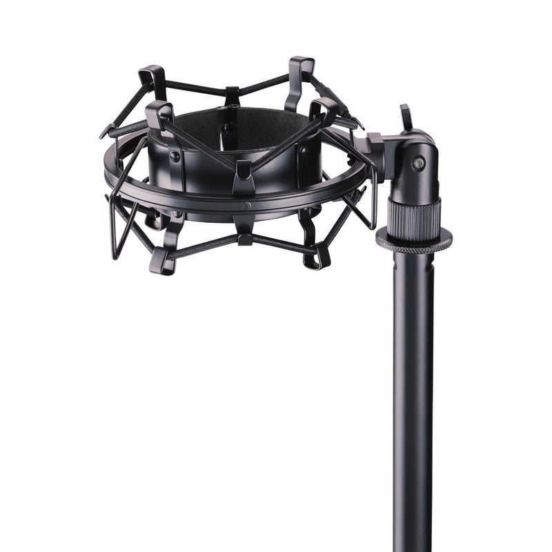 On-Stage MY430 Shock Mount for Studio Mics (55–60 mm) (Elastic Suspension Mount for Large-Diaphragm Condenser Microphones, Adjustable, Vibration Isolation, Steel Adapter, 5/8"-27 Threading, Black)