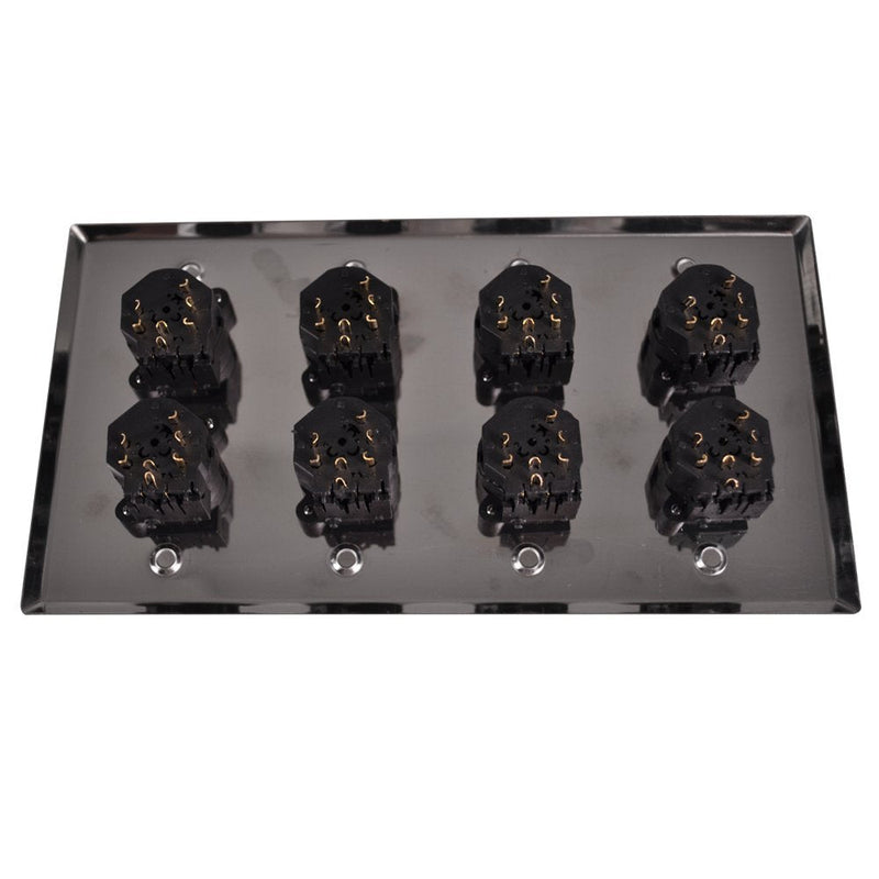 [AUSTRALIA] - Seismic Audio SA-PLATE34 Stainless Steel Wall Plate 4 Gang with 8 XLR and 1/4-Inch Combo Connectors 