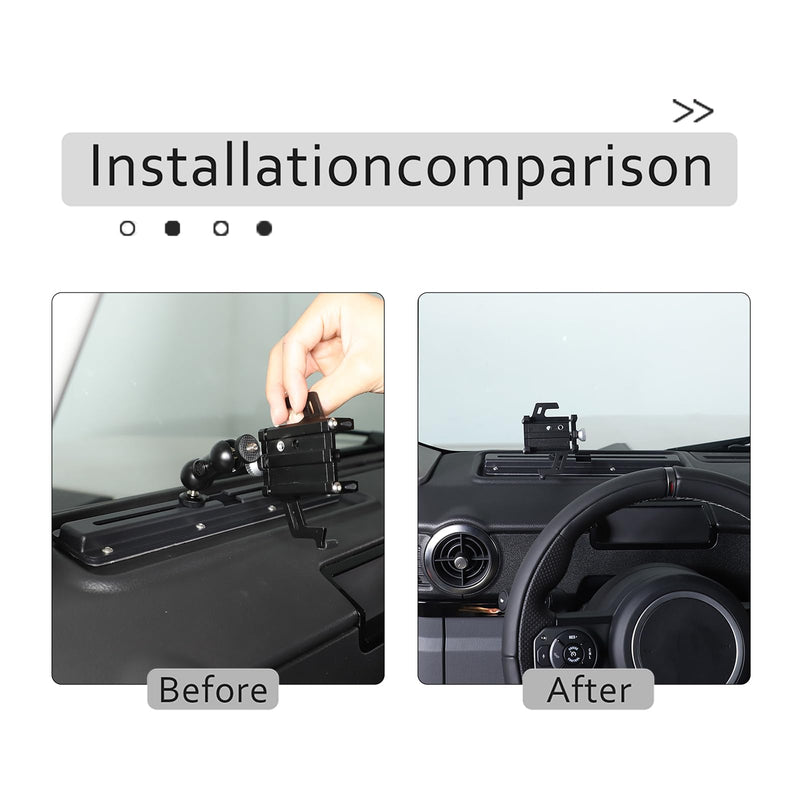 Car Central Control Multi-Function Phone Bracket Compatible with Ineos Grenadier 2020-2026 Dash Panel Track Cell Phone Holder Insert Accessories (Type A, Style A) Type A
