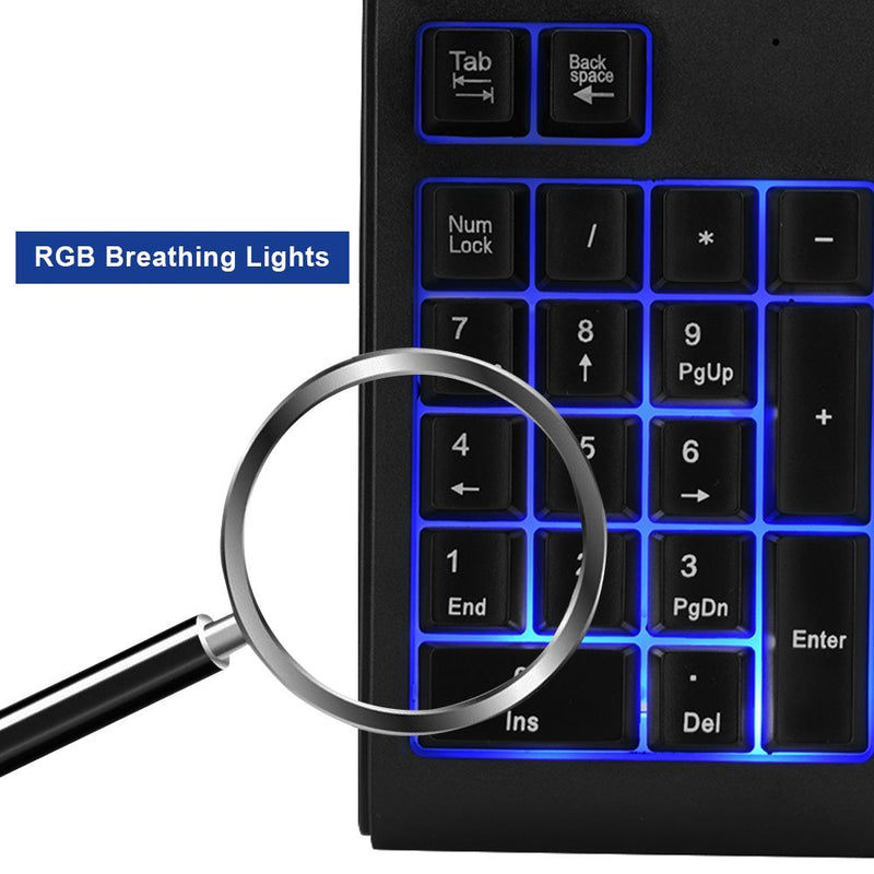 Numeric Keypad with 3-Color LED Backlight, USB Wired Mini 19 Key Number Pad Backlit Keypad Numpad, Mechanical Feeling for Laptop Desktop Computer PC