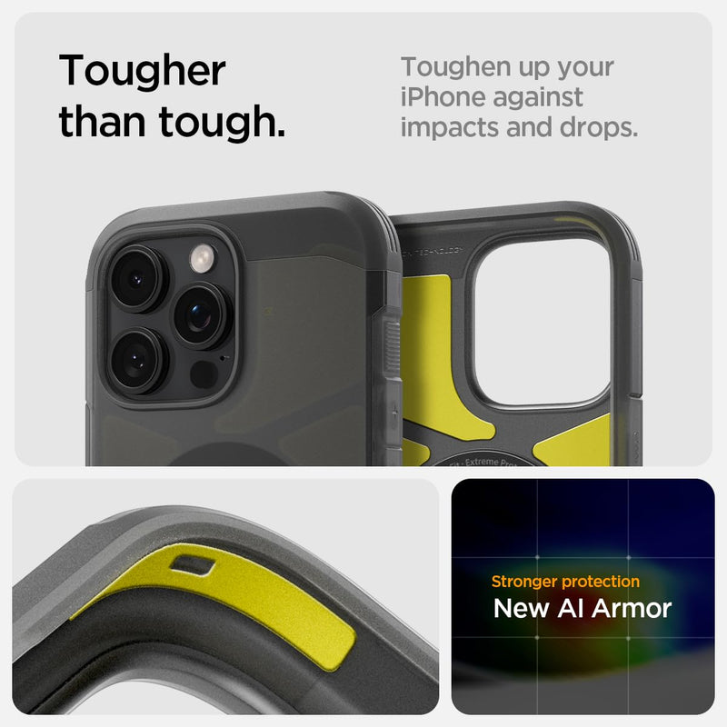 Spigen Tough Armor MagFit Designed for iPhone 16 Pro Case and Tough Armor Designed for Apple Watch Series 11/10 46mm