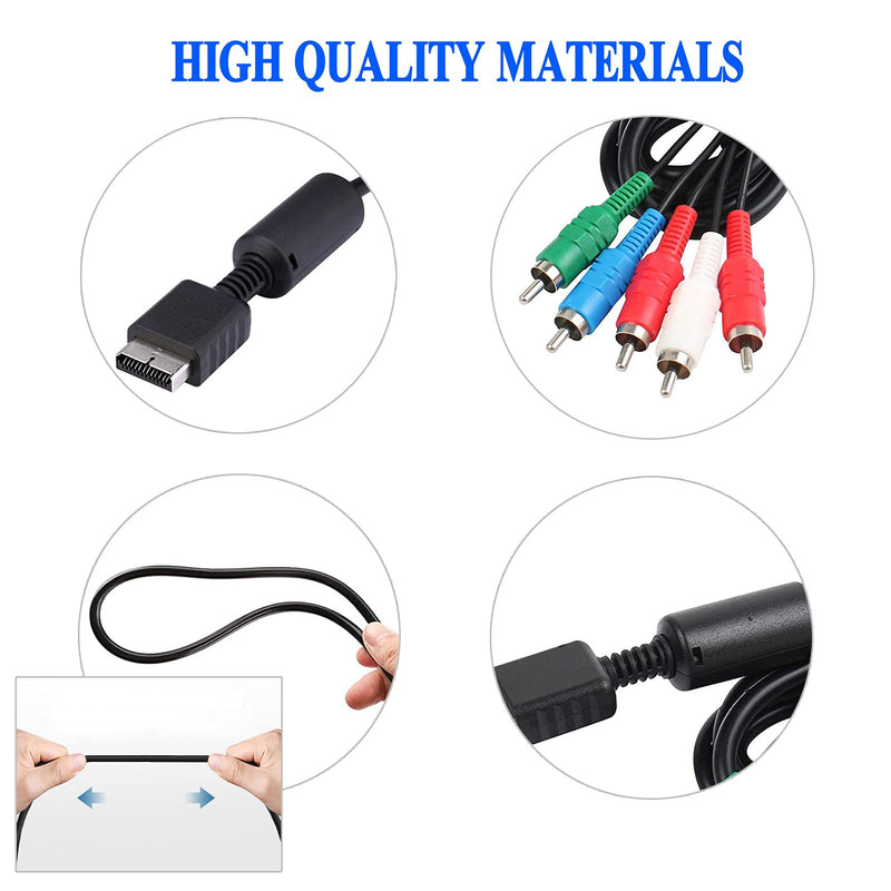 6Ft Component HD AV Cable for PS2/PS3/PS3 Slim HDTV-Ready 5-Wire TV Cables-1 Pack 1