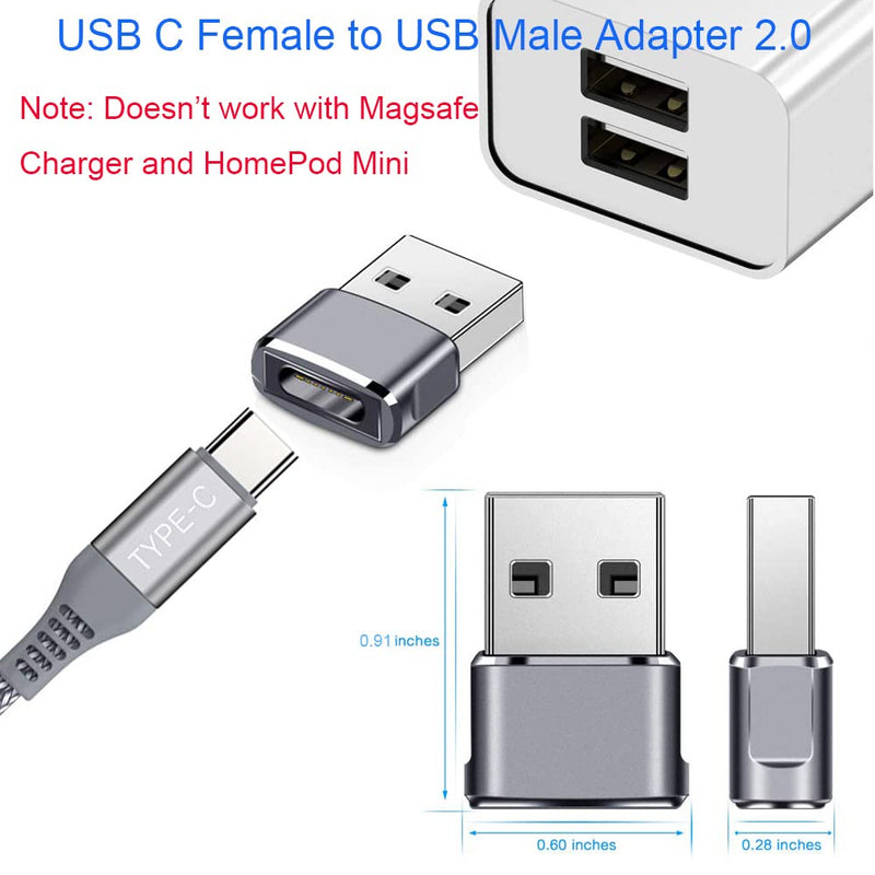 USB C Female to USB Male Adapter 2Pack and Micro USB to USB C Adapter 4Pack