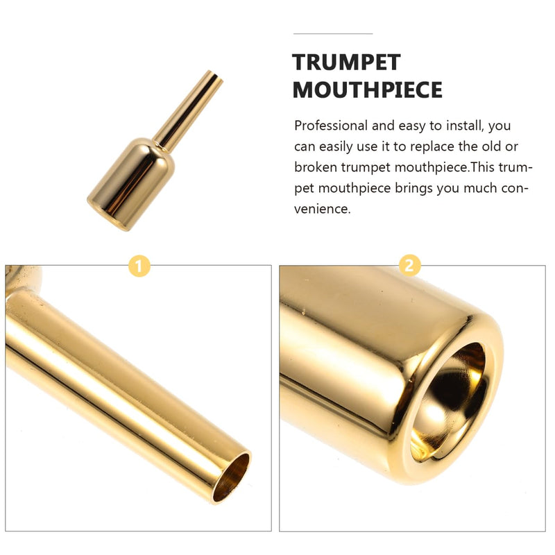 SUPVOX Gold-Plated Trumpet Mouthpiece 3.42X1.02 Inch Professional Brass Instrument Accessory Replacement Part for Elegant Sound and Comfortable Play 8.7X2.6X2.6CM 3C