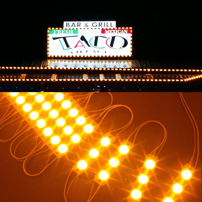 40ft Storefront Orange LED Light Super Bright 5630 Module with UL 12v 6 Amps AC Power Package