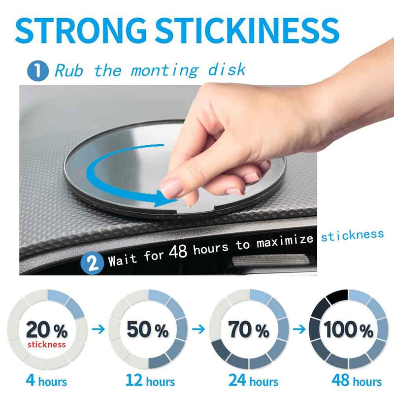 Randconcept - 80mm Adhesive Dashboard Pad Mounting Disk w/3M VHB Adhesive for Suction Cup Phone Mount & Garmin GPS Suction Mount | 3.15" Wide Diameter 2 Pcs