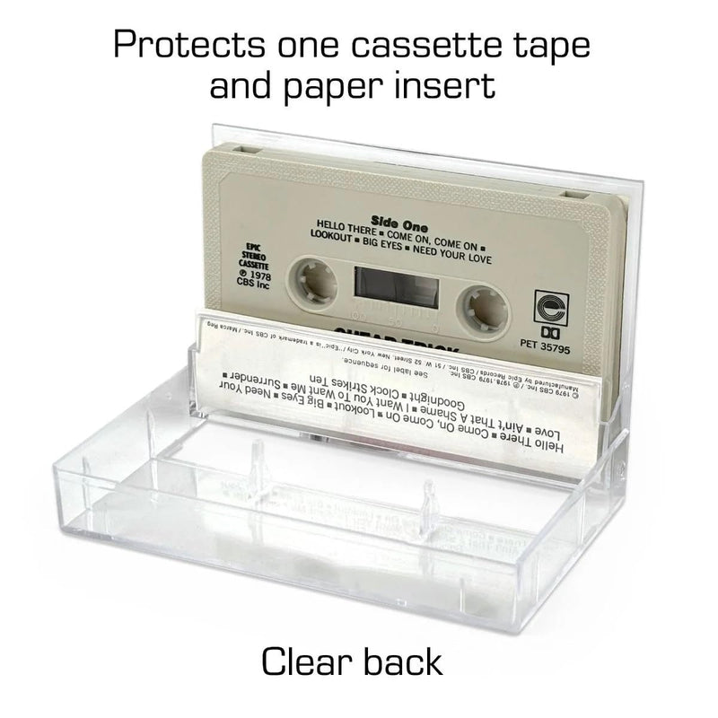 BCW Cassette Tape Cases - 10 Pack | Crystal Clear Protective Polystyrene Case | Protect and Display Your Audio Tape Collection | Fits Standard Cassette Tapes