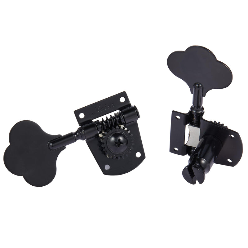 [AUSTRALIA] - KAISH Black Lefty Cloverleaf Bass Tuners Bass Tuning Machines Bass Tuning Keys for Standard/Highway One Series Jazz J Bass/Precision P Bass Left Handed 4L 