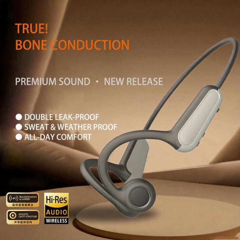 AYI True Bone Conduction Bluetooth Headphones Open Ear Headset Painless Wear Stereo Earphone 11H Playtime Lightweight Stable & Comfortable Sports Headphone for Driving Bicycling Running Skiing-White B8 White