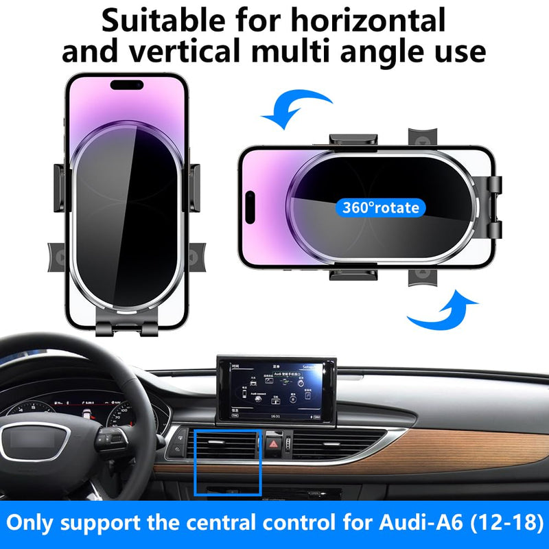 Car Phone Holder for Audi A6 A7 S6 S7 RS6 RS7 2012 2013 2014 2015 2016 2017 2018 Allroad Auto Accessories Navigation Bracket Interior Decoration Dashboard Cell Mobile Phone Mount case Accessory for 2012-2018 Audi A6 A7 S6 S7 RS6 RS7