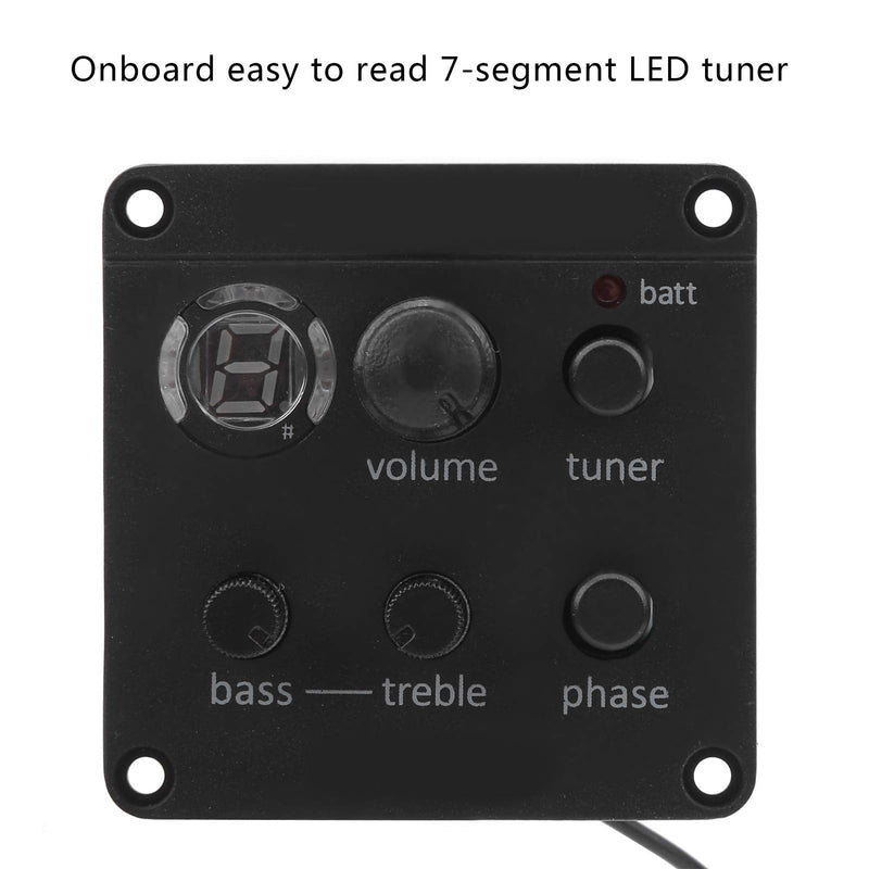 Acoustic Guitar Pickup, Guitar Pickup Onboard Preamp Equalizer with User Manual EQ Glued to Sound Hole