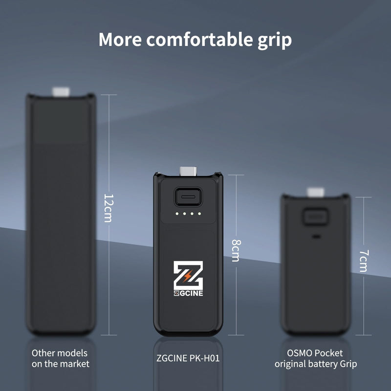 [AUSTRALIA] - Osmo Pocket 3 Battery Handle, ZGCINE PK-H01 7.7V/1600mAh Fast Charging Handle Grip Replaced for DJI Pocket 3 Battery for Xtra Muse, Reserved 1/4”Thread,Support Directly Data Transmission 