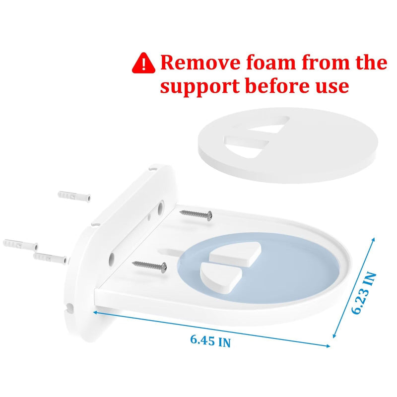 PlusAcc Wall Mount for Show 10 - Cable Management Wall Stand Shelf Compatible with Sonos Era 100 & Show 10 3rd Gen & HomePod, Space Saving Mounting Bracket with Removable Foam (White) White