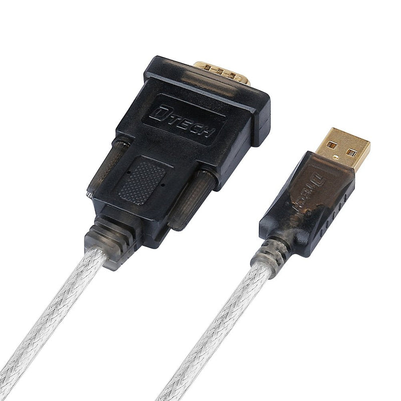 DTECH Serial Cable to USB Adapter DB9 Male RS232 Port Supports Windows 11 10 8 7 Mac (6 Feet, PL2303)