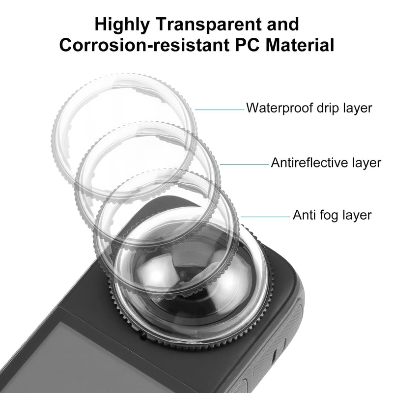 PULUZ Lens Guard for Insta360 X4, Rotation PC Lens Protective Cover, Lens Protector Screen Protective Cover, Lens Cap for Insta360 Camera Accessories (Standard Lens Guards)