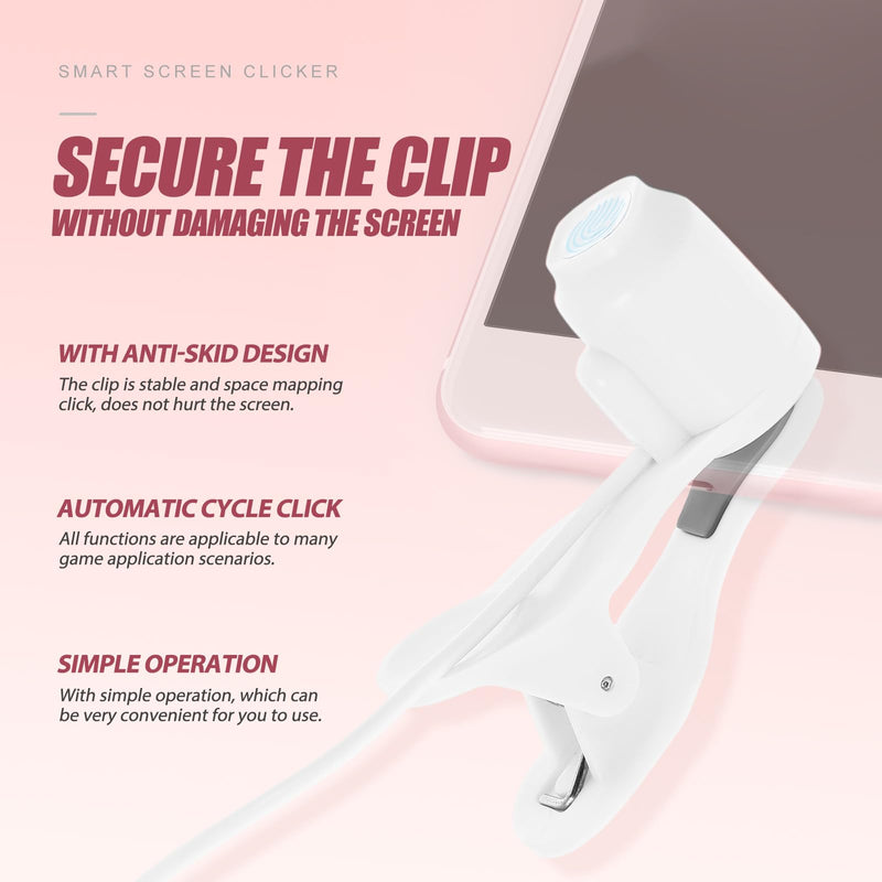 Gadpiparty Screen Clicker para Tablet para Automatic Phone Live Broadcasts Gaming Phones Auto Clicker for Mobile Phone Clicker Bracket Phone Clicker for Shopping Mini Abs White Computer 5X2CM