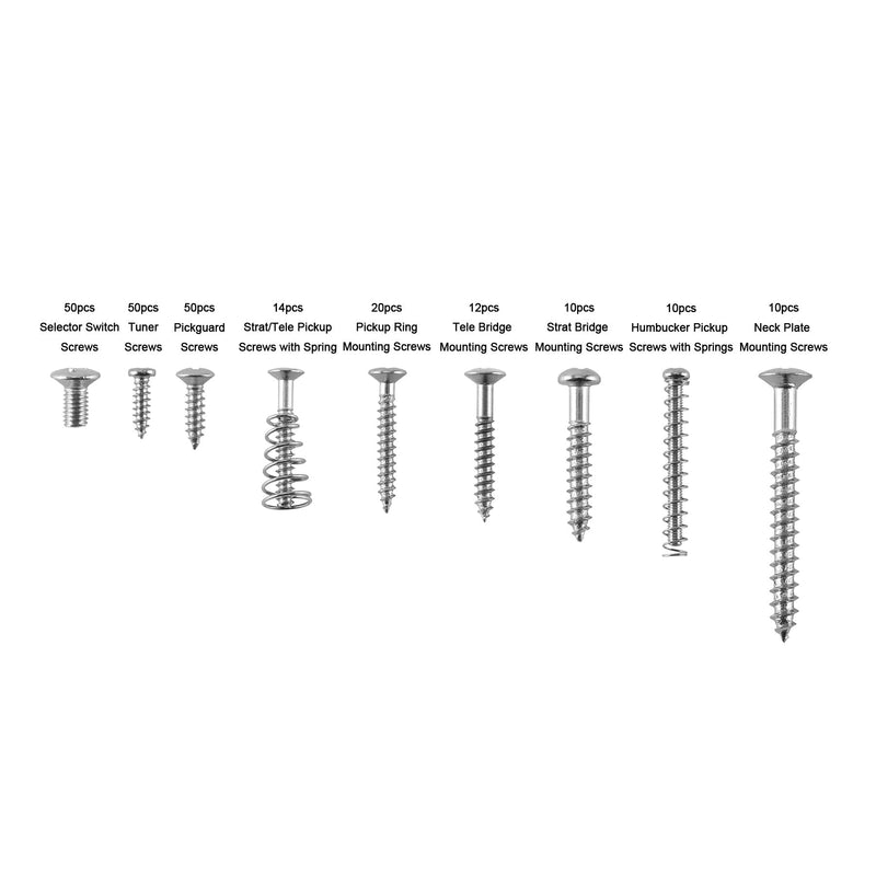 [AUSTRALIA] - Sesyomr Electric Guitar Screw Kit - 226 Piece Set (9 Types) with Springs for Bridge, Pickup, Pickguard, Tuner, Switch, Neck Plate, Strap Buttons & Tweezers 