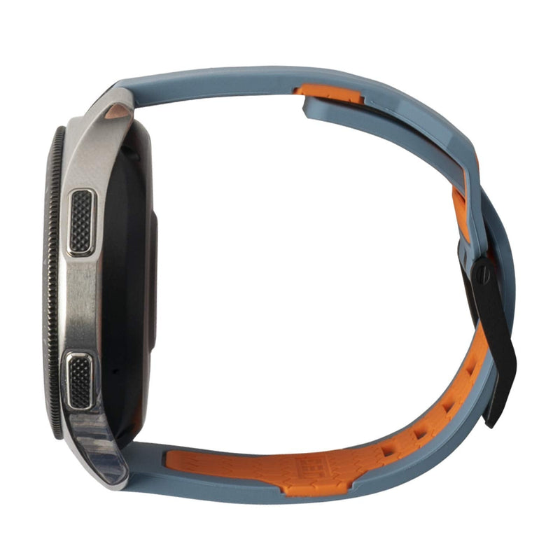 URBAN ARMOR GEAR UAG Compatible with Samsung Galaxy Watch 46mm/Galaxy Watch3 45mm Band Silicone, Fits 22mm Watch Lugs, Slim Adjustable Waterproof Sporty Replacement Watch Strap, Civilian Slate/Orange