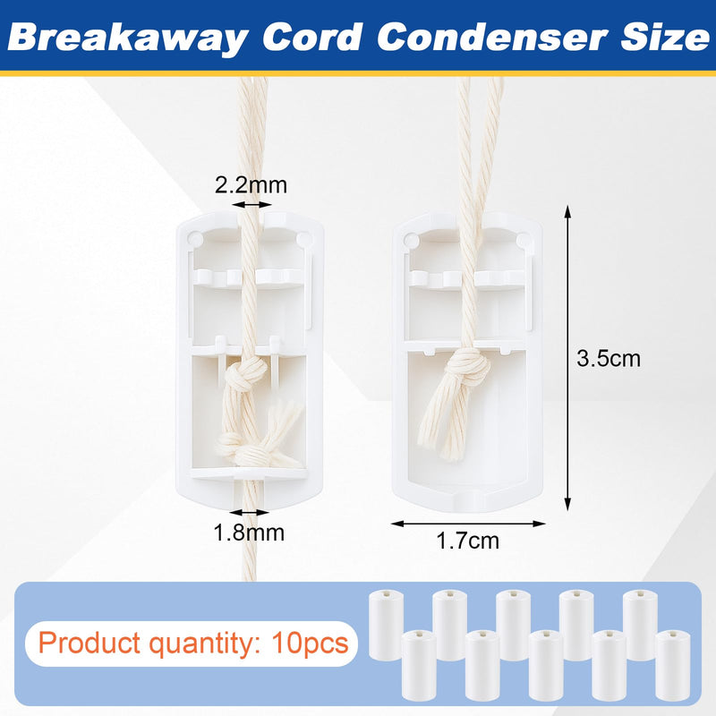 [AUSTRALIA] - Pangda 10 Pcs Breakaway Cord Condensers Anti Strangulation Design Window Blinds Pull Cord Safety Proof Compatible with All Horizontal Blinds for Households with Small Pets (White) White 