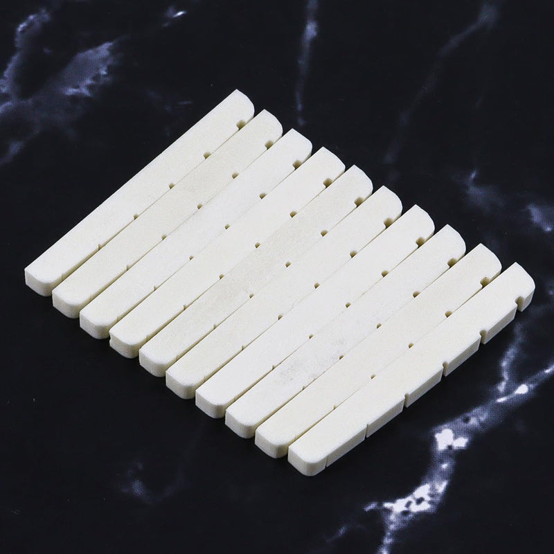 42mm Guitar Slotted Bone Nut for 6 String Strat Tele Electric Guitar Replacement Parts,Flat Bottom 42mm