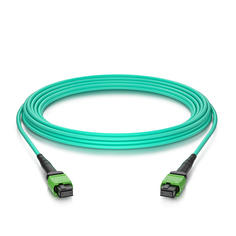 10Gtek MPO Cable, Compatible with NVDA MFP7E10-N005, OM4 MPO-12 APC (Female) to MPO-12 APC (Female) Multimode Fiber Cable, Type B LSZH, 5-Meter 2) OM4 MPO Cable (APC)