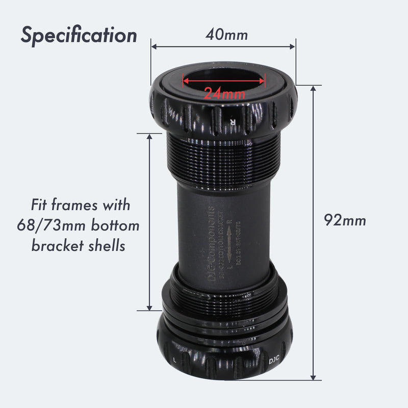 DJC Bike Bearing Bottom Bracket BSA 68-73mm English Threaded BB 22 24mm GXP Spindle, Fit MTB Road Bike Hollow Deore XT SLX R7000 R8000 4700 5800 6800 IXF Prowheel(GXP 22-24mm Black) Steel Bearing GXP 22-24mm Black