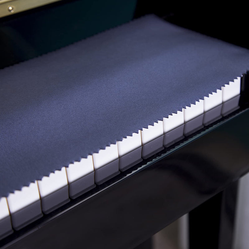 Piano Keyboard Anti-Dust Cover High Technology Fabric Key Cover Cloth Fit For Upright Piano, Electric Piano & Grand piano (Dark blue) (Dark blue) Dark blue